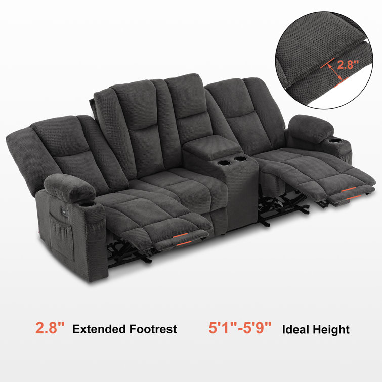 Recliner lounge suite with cup online holders